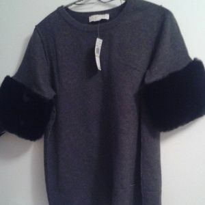 Michael Kors faux fur cuff top, BNWT